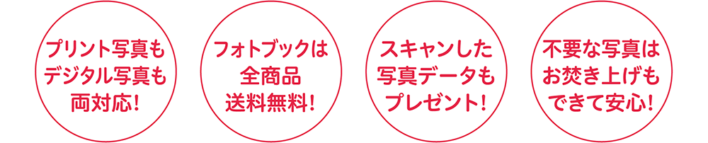 プリント写真もデジタル写真も両対応!送料無料!スキャンデータもプレゼント!お焚き上げもできて安心!
